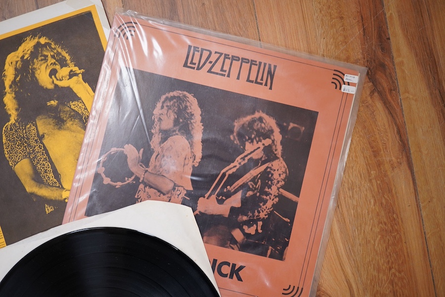 Led Zeppelin Rarities; In Through The Out Door, white label; Fillmore West 1969; Moby Dick, 1969; Anon, yellow label; Sound Check, 1973; Robert Plant, Let The Good Times Roll (6)